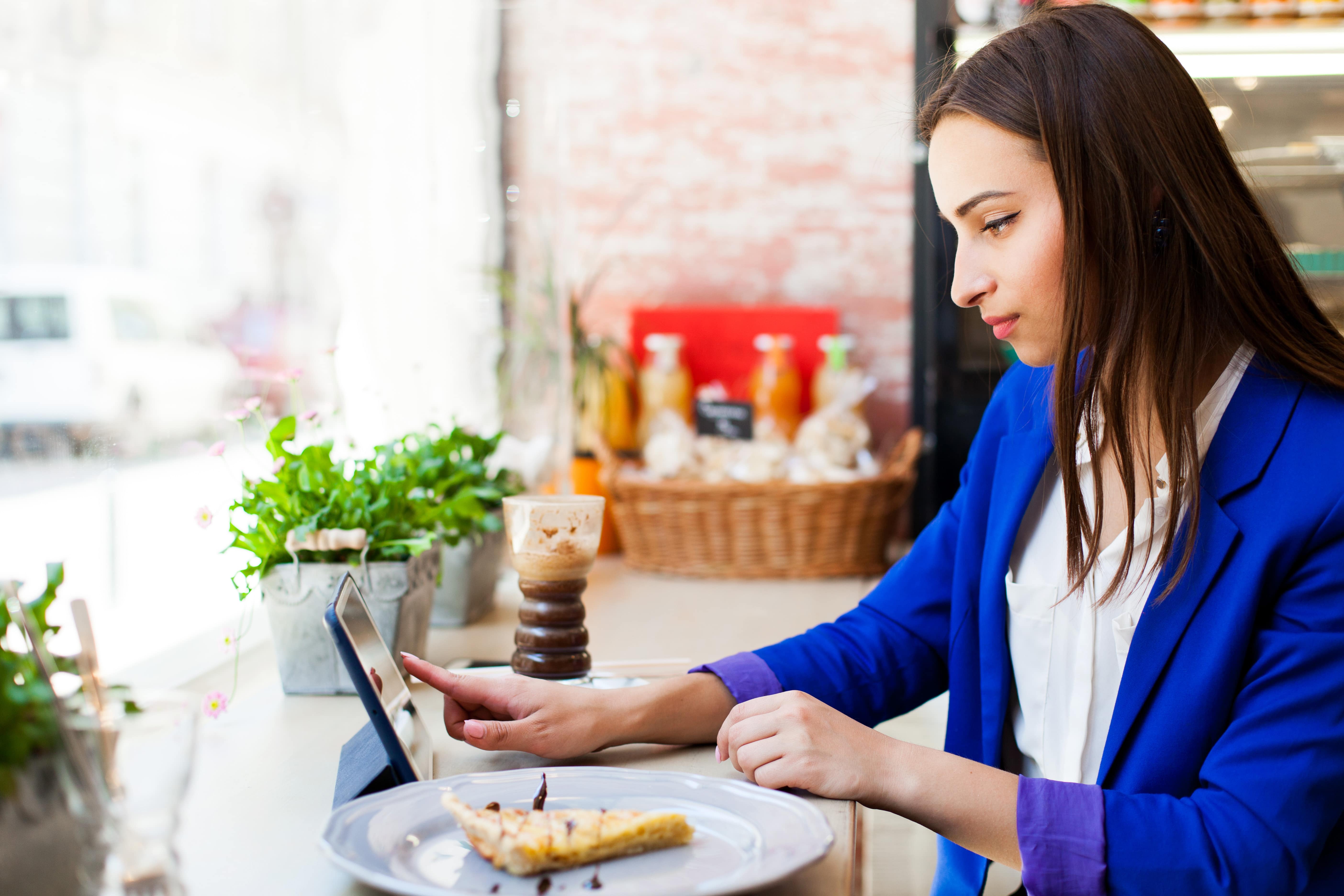 woman working on laptop