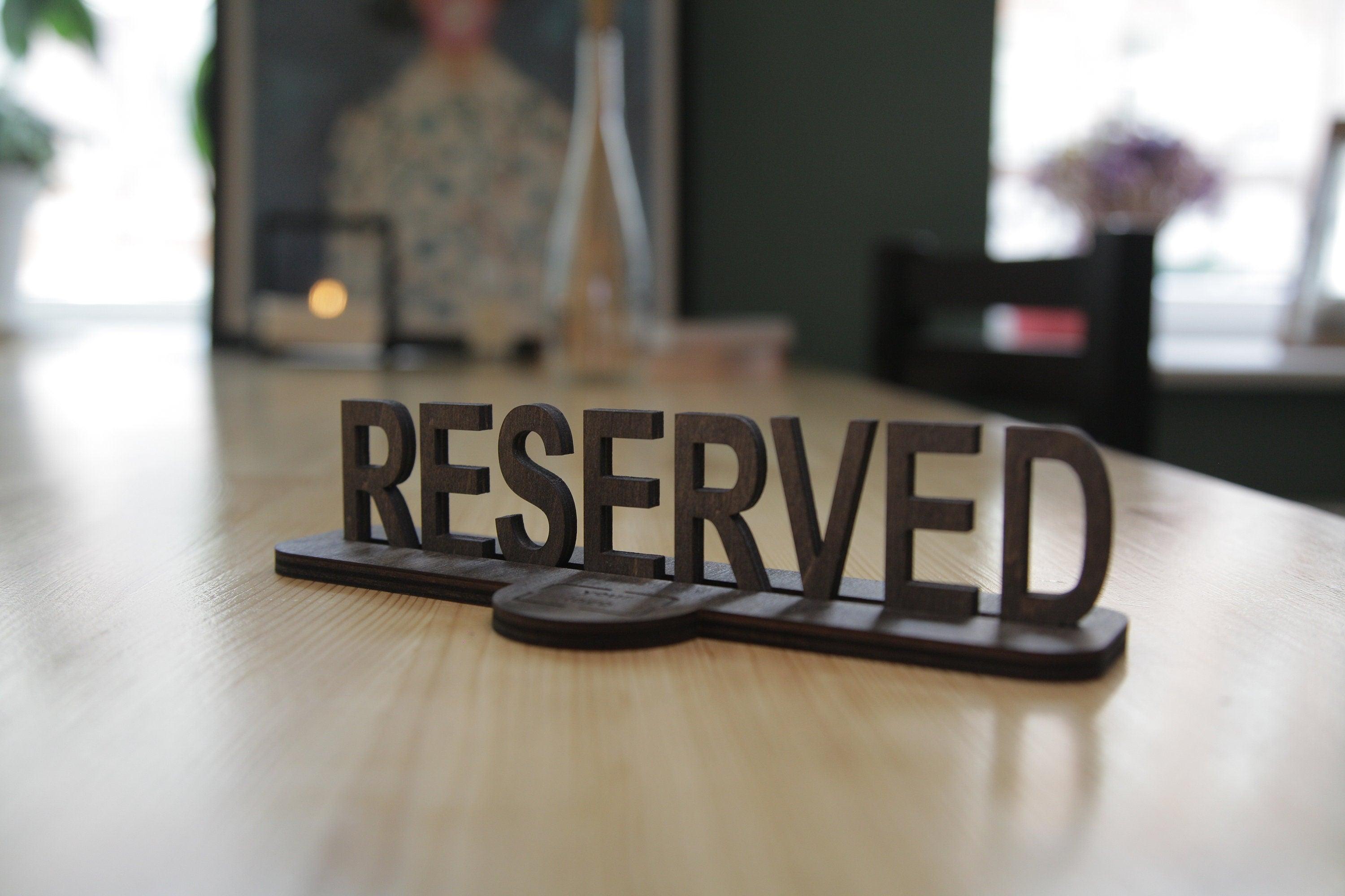Reserved Table Signs