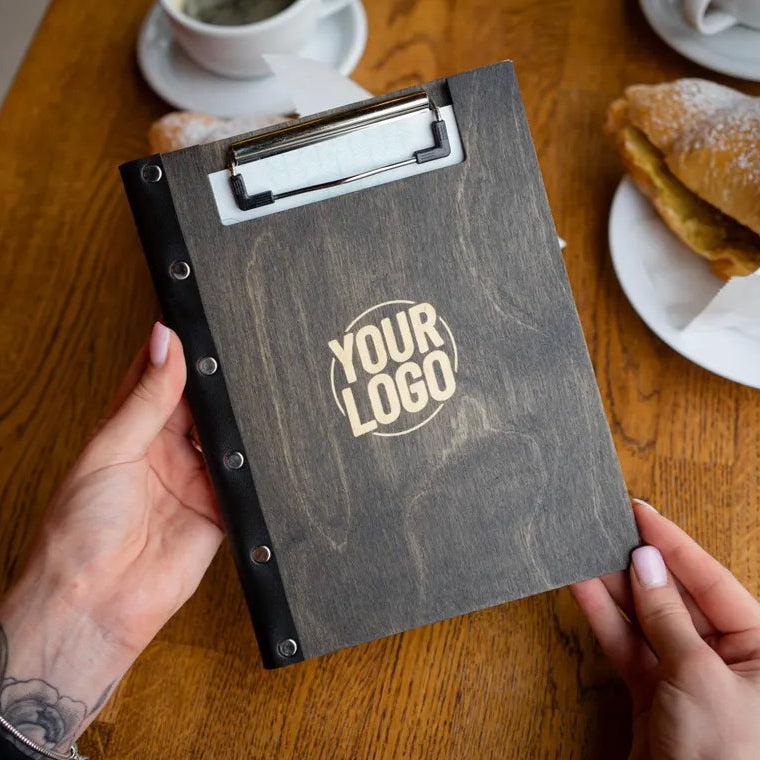 Engraved Wooden Menu Folder with Customizable Options, Personalized Wooden Menu Holder, Covers for Wedding Menu, m-101