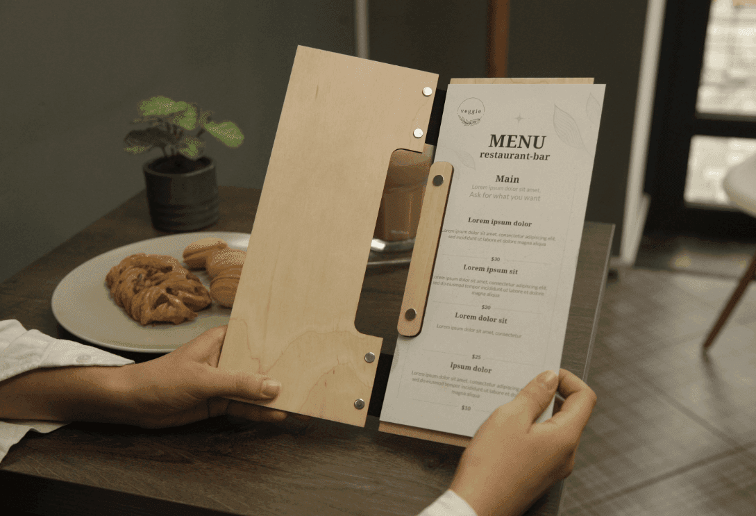 Custom Wooden Wine List Menu Cover for Fine Dining