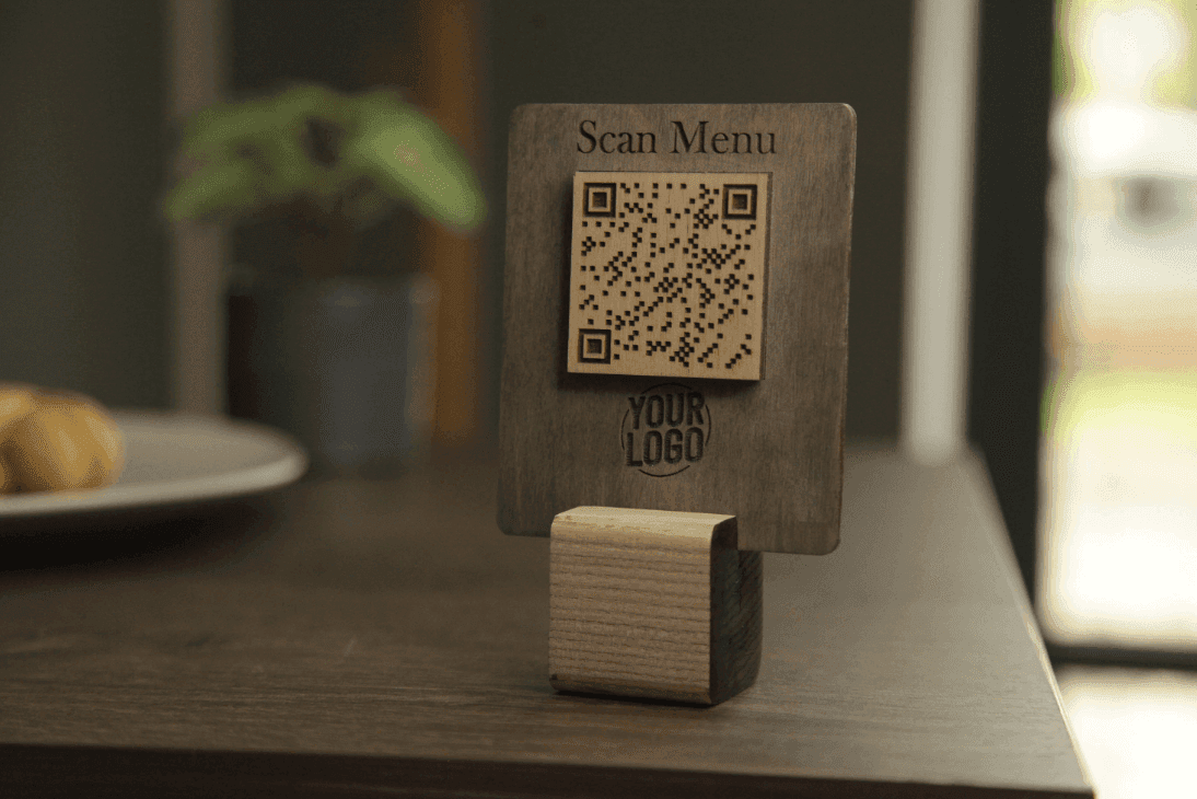 Rustic Wooden QR Code Sign