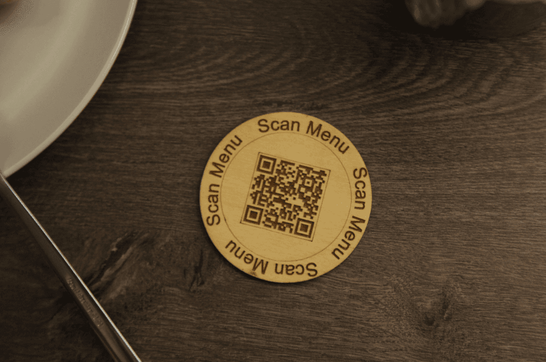 Elegant Wooden QR Code Sign