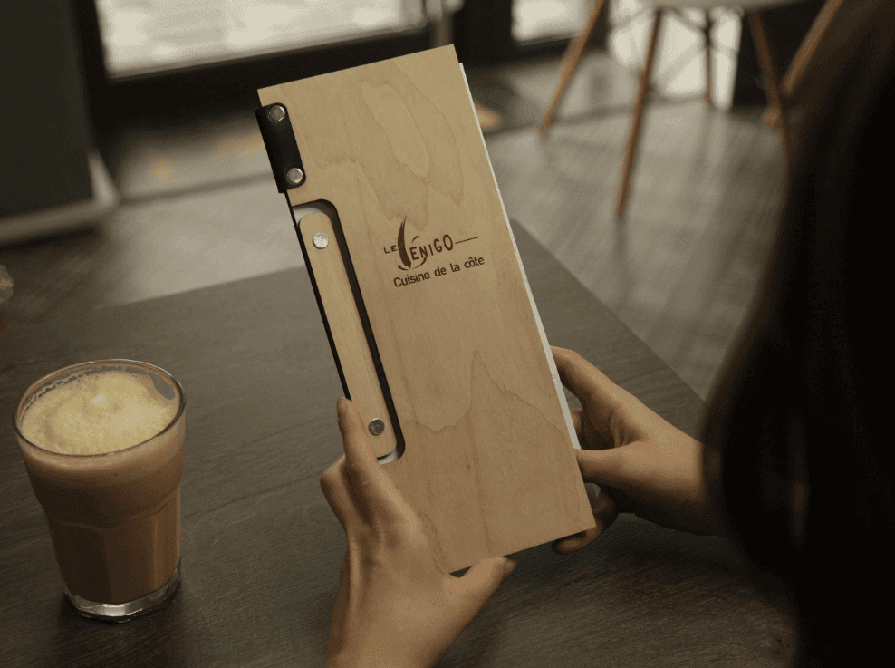 Custom Wooden Wine List Menu Cover for Fine Dining