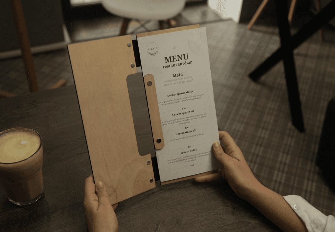 Custom Wooden Wine List Menu Cover for Fine Dining