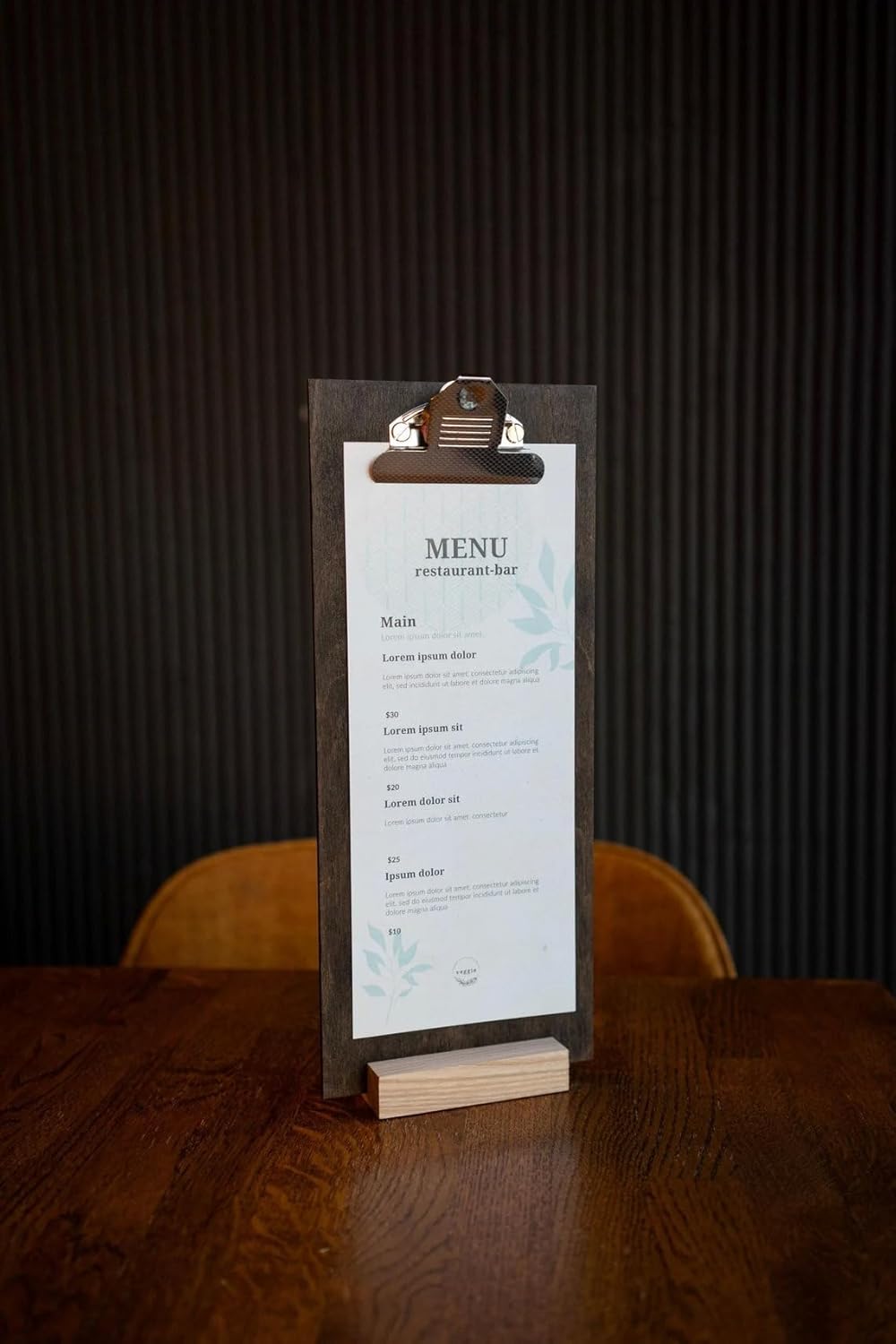 Wooden Table Tent, Table Stand Menu, Display Stand FREE ENGRAVING (Cherry)