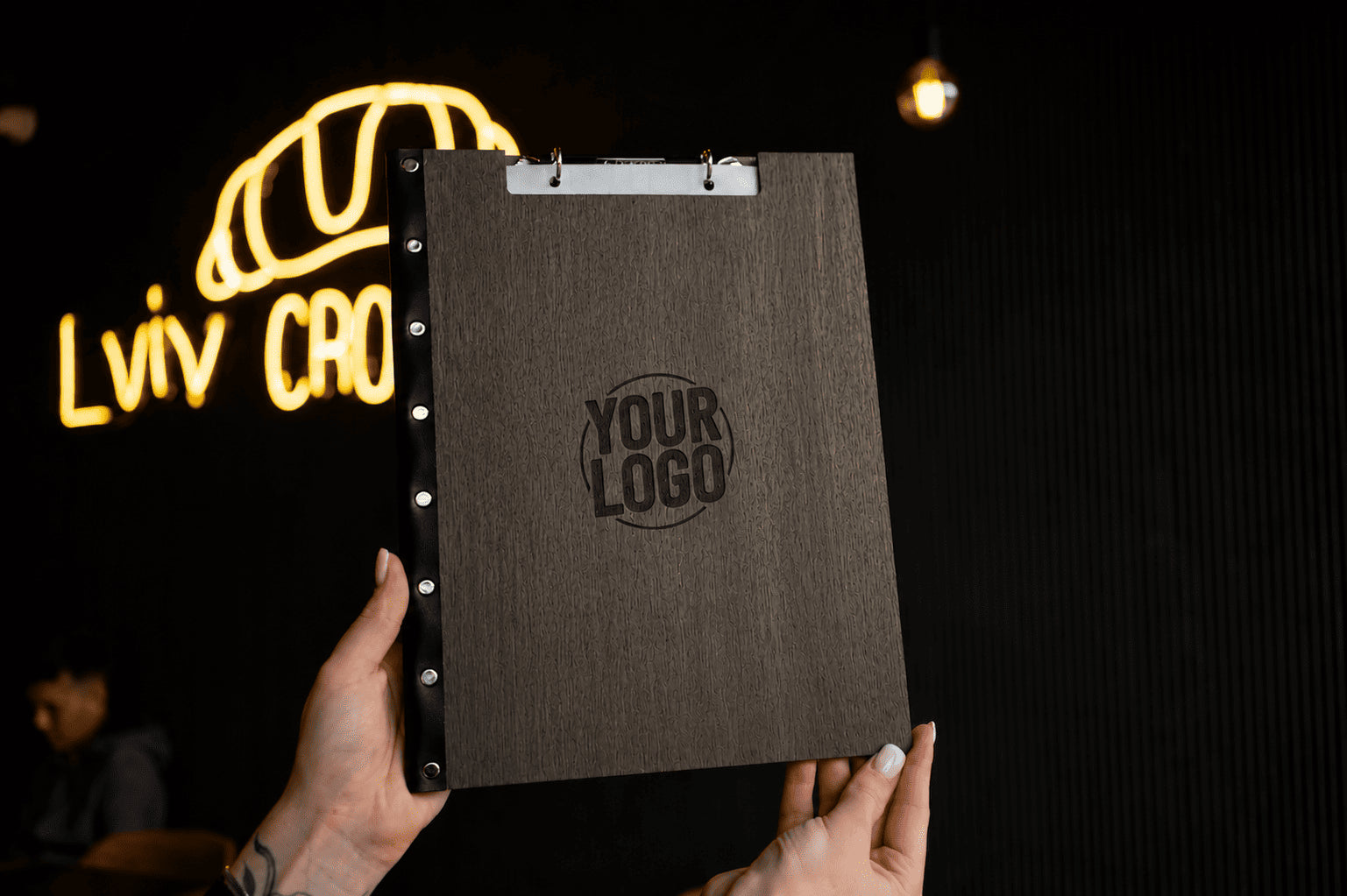 Personalized Wooden Menu Holder, Engraved Wooden Menu Folder with Customizable Options, Covers for Wedding Menu, m-103