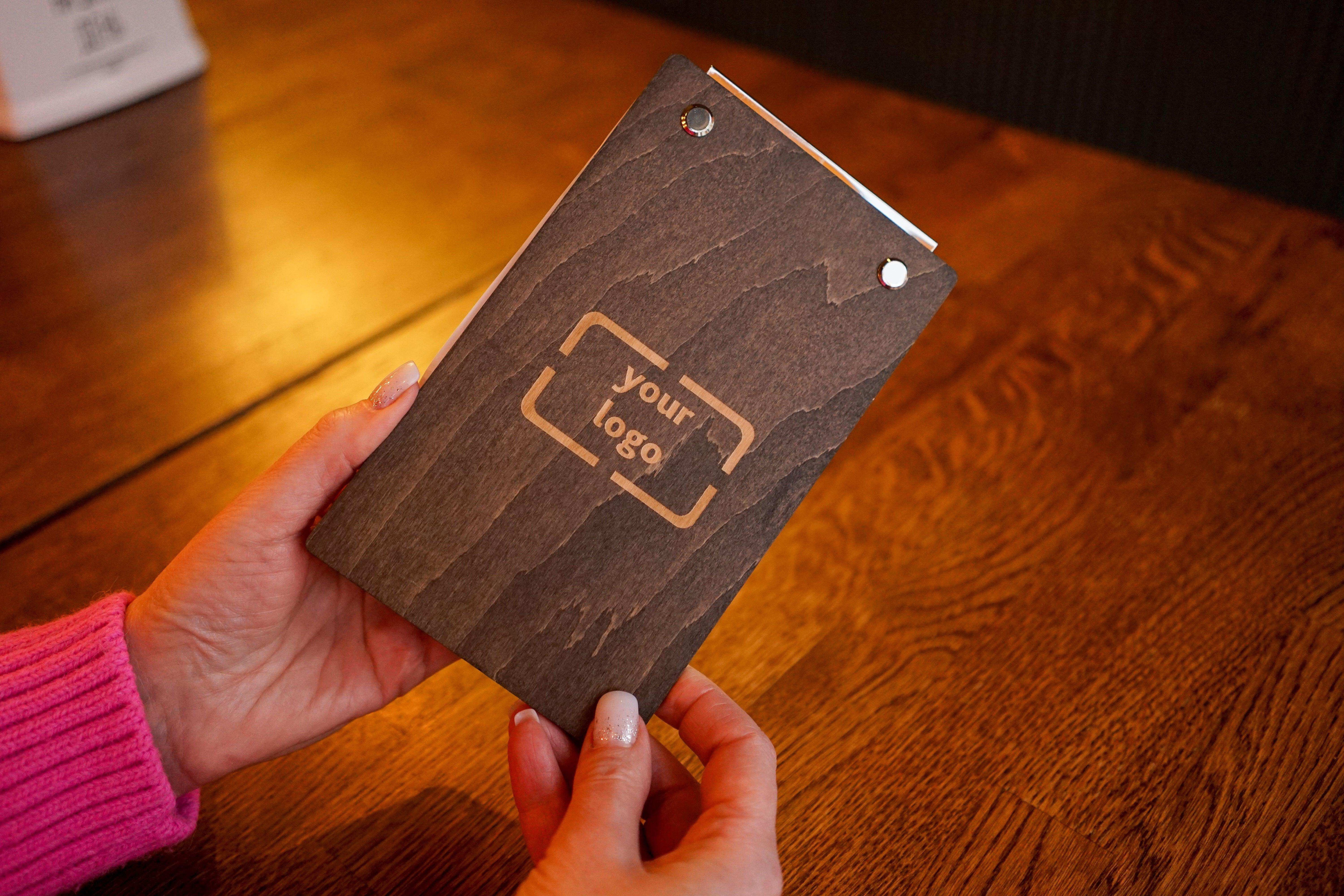Wooden Check Presenter with Logo Engraving