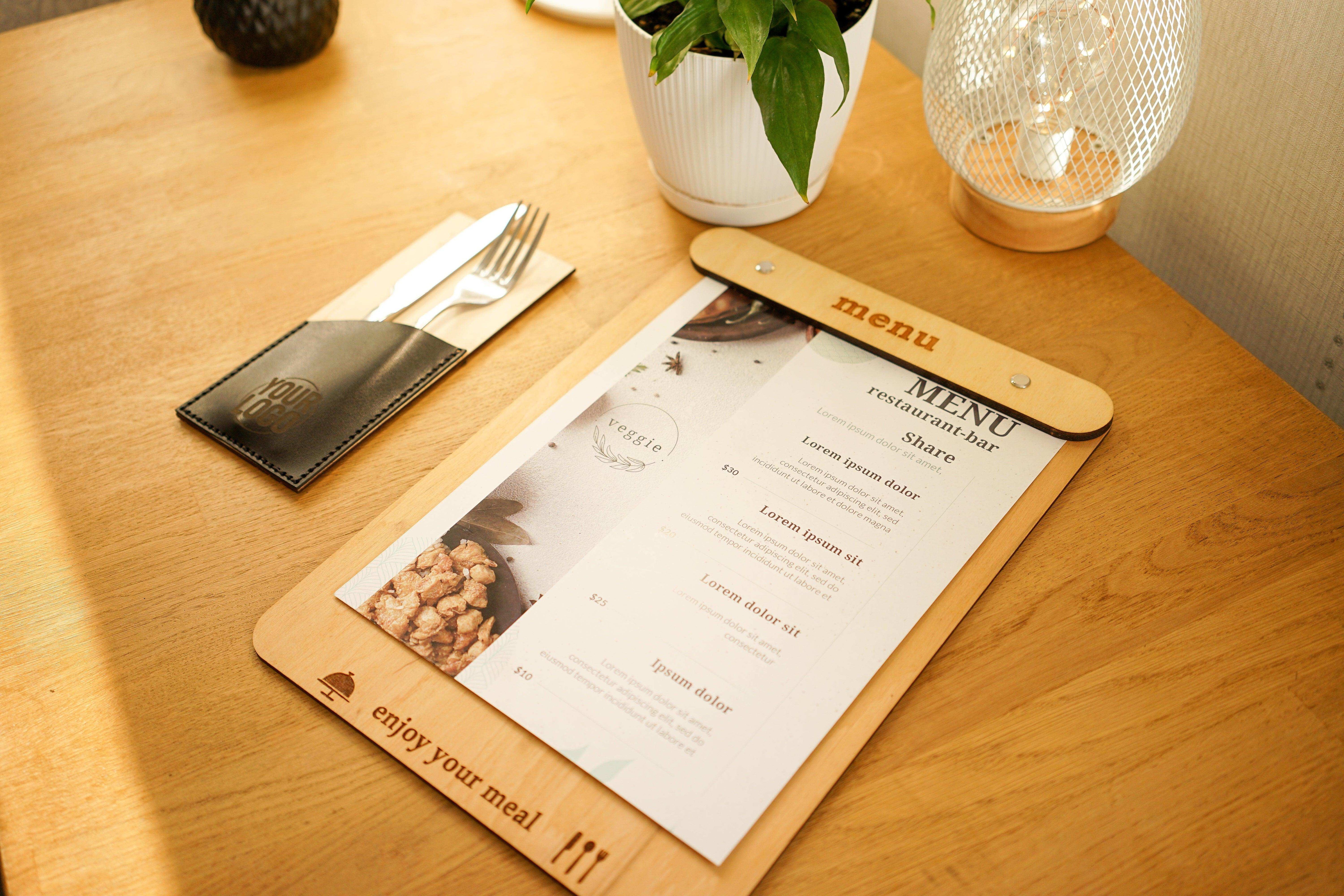 Wooden Drink Menu Board for Bars and Restaurants