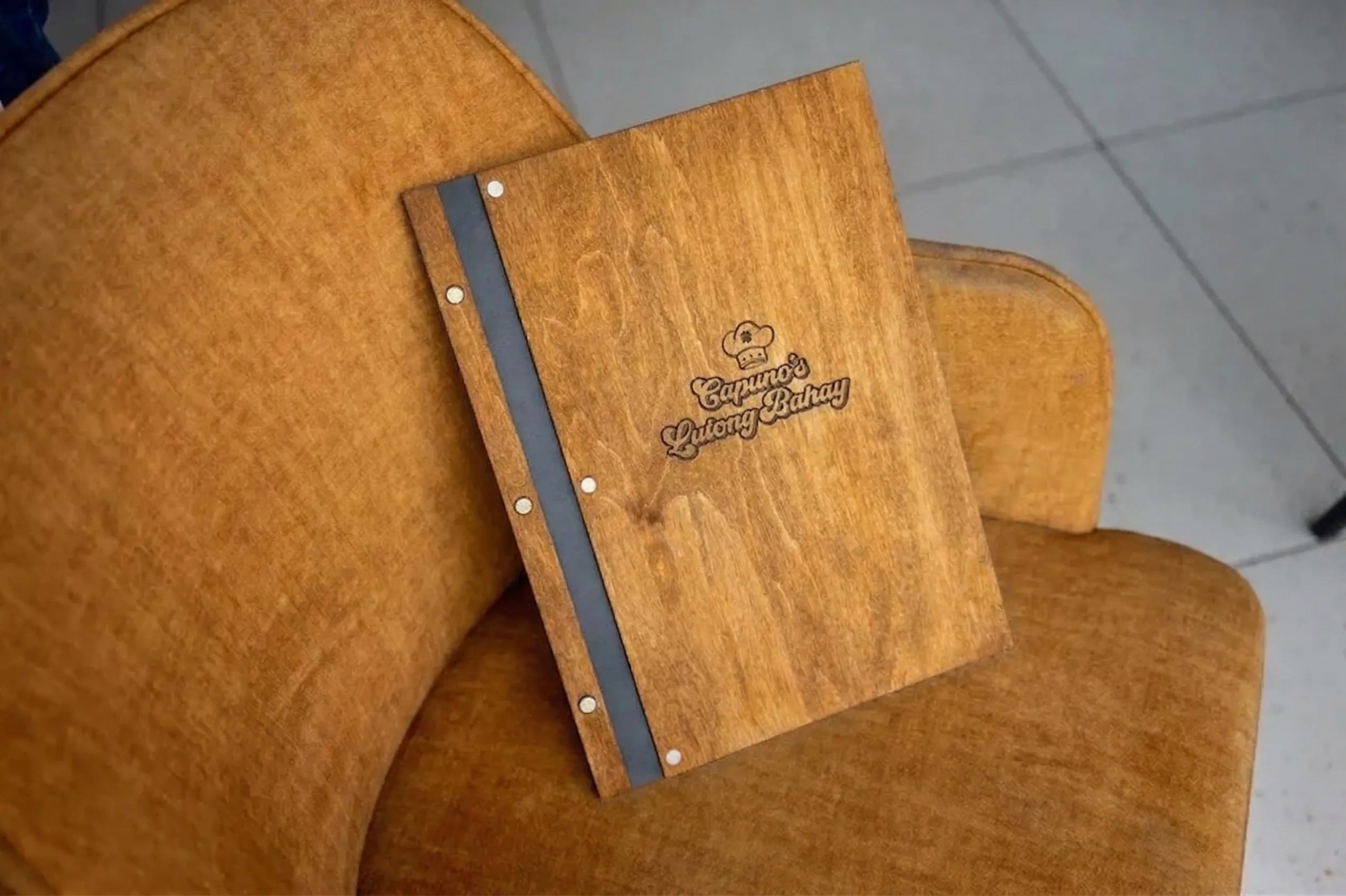 Personalized restaurant menu, Wood restaurant menu, Custom size menu cover, Engraved menu cover, Wooden menu folder