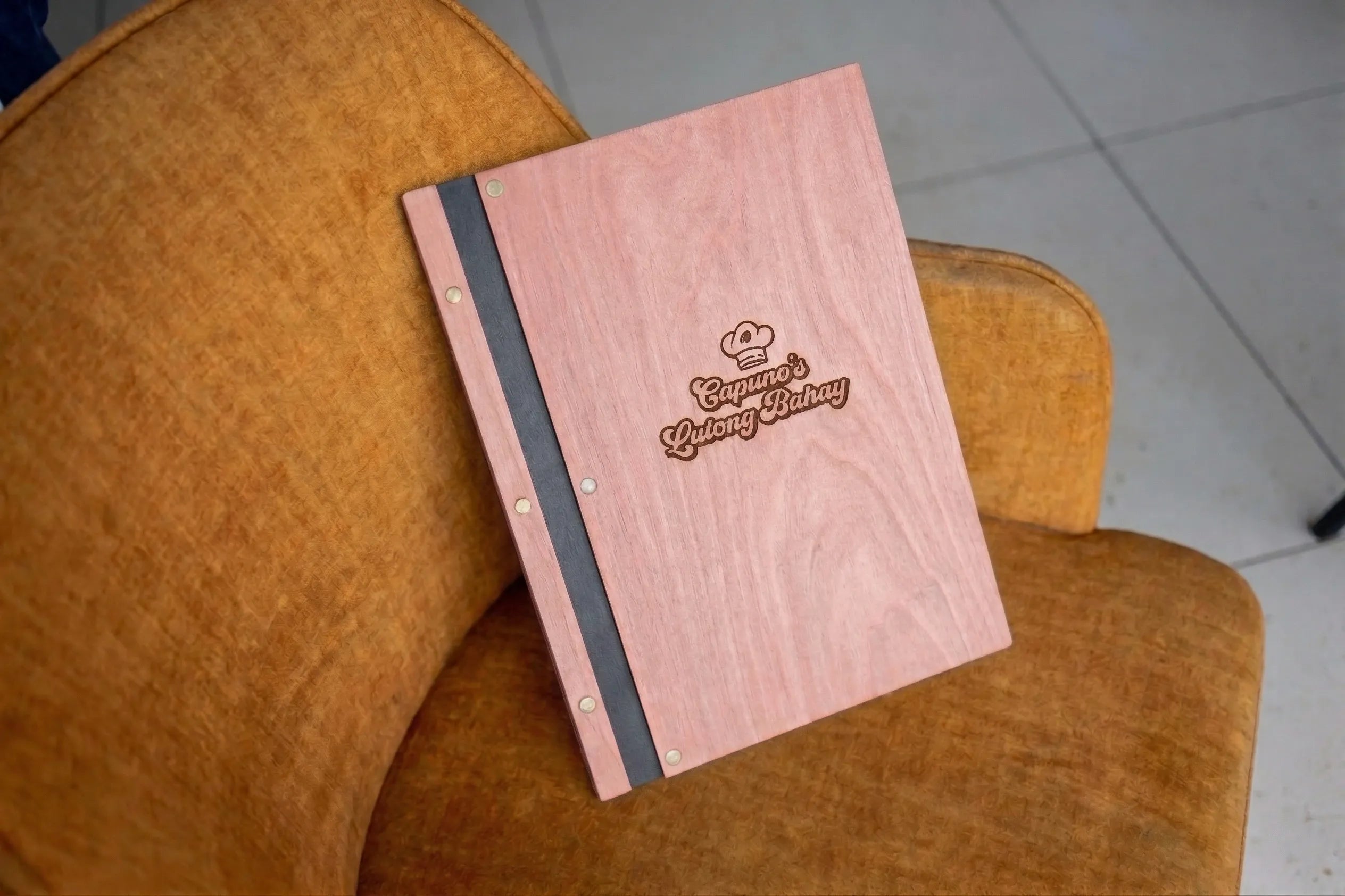 Personalized restaurant menu, Wood restaurant menu, Custom size menu cover, Engraved menu cover, Wooden menu folder