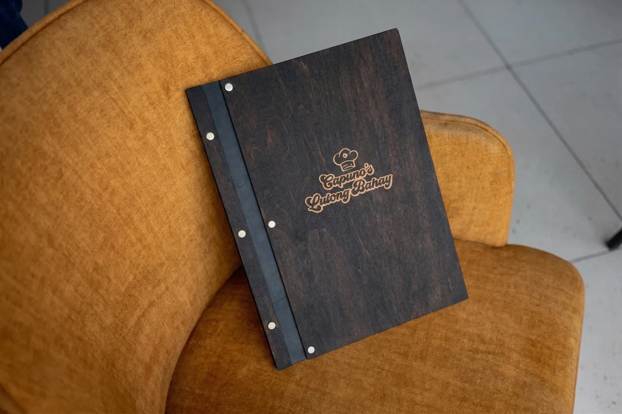 Personalized restaurant menu, Wood restaurant menu, Custom size menu cover, Engraved menu cover, Wooden menu folder