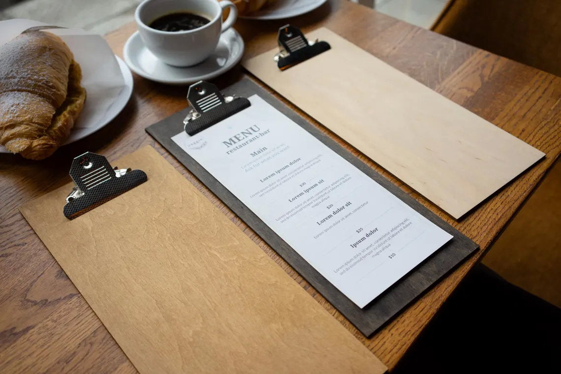 Wooden Table Tent, Table Stand Menu, Display Stand FREE ENGRAVING, m-110