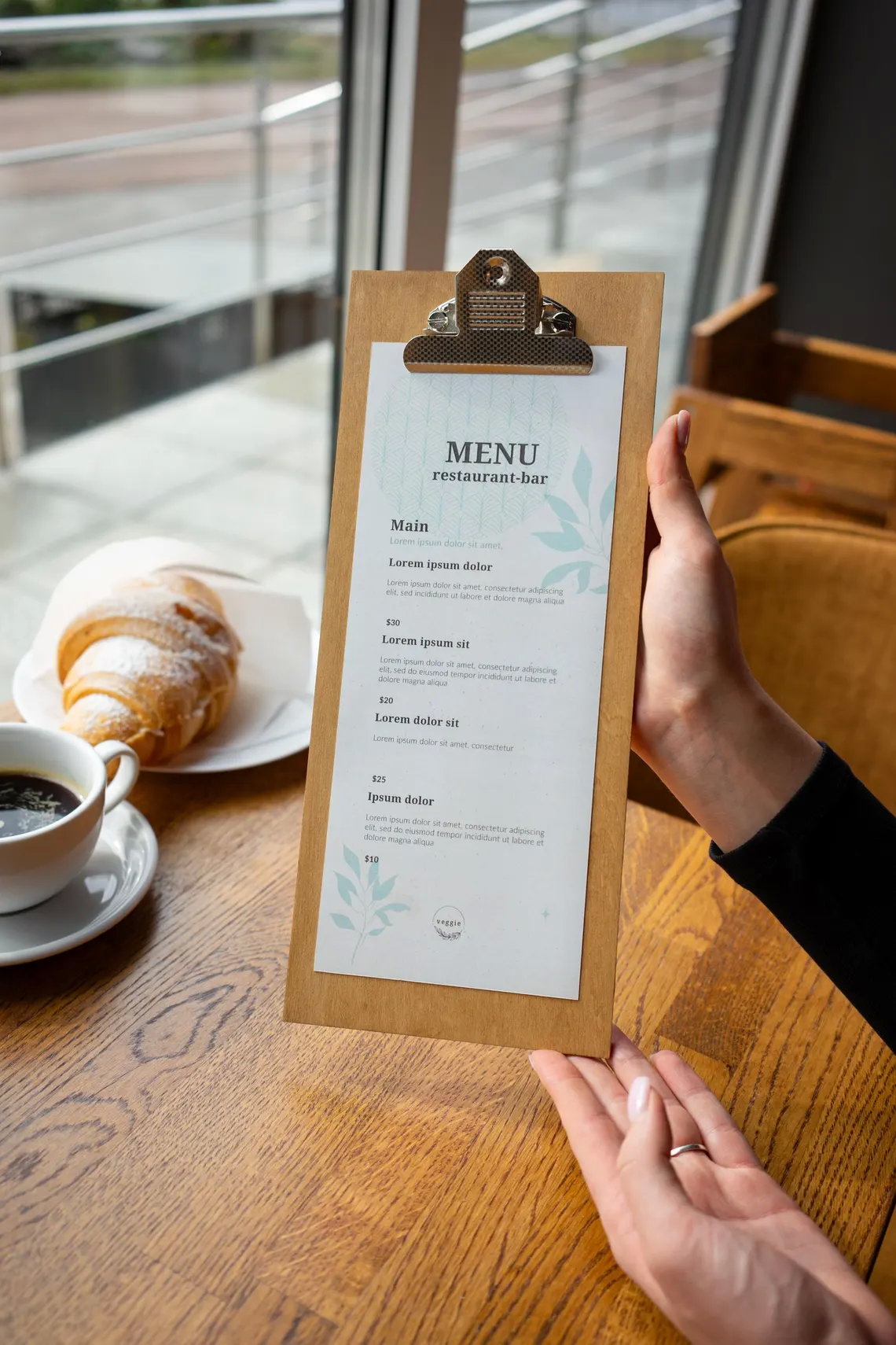 Menu stand, Wooden Menu, Sheet stand, FREE ENGRAVING, m-111