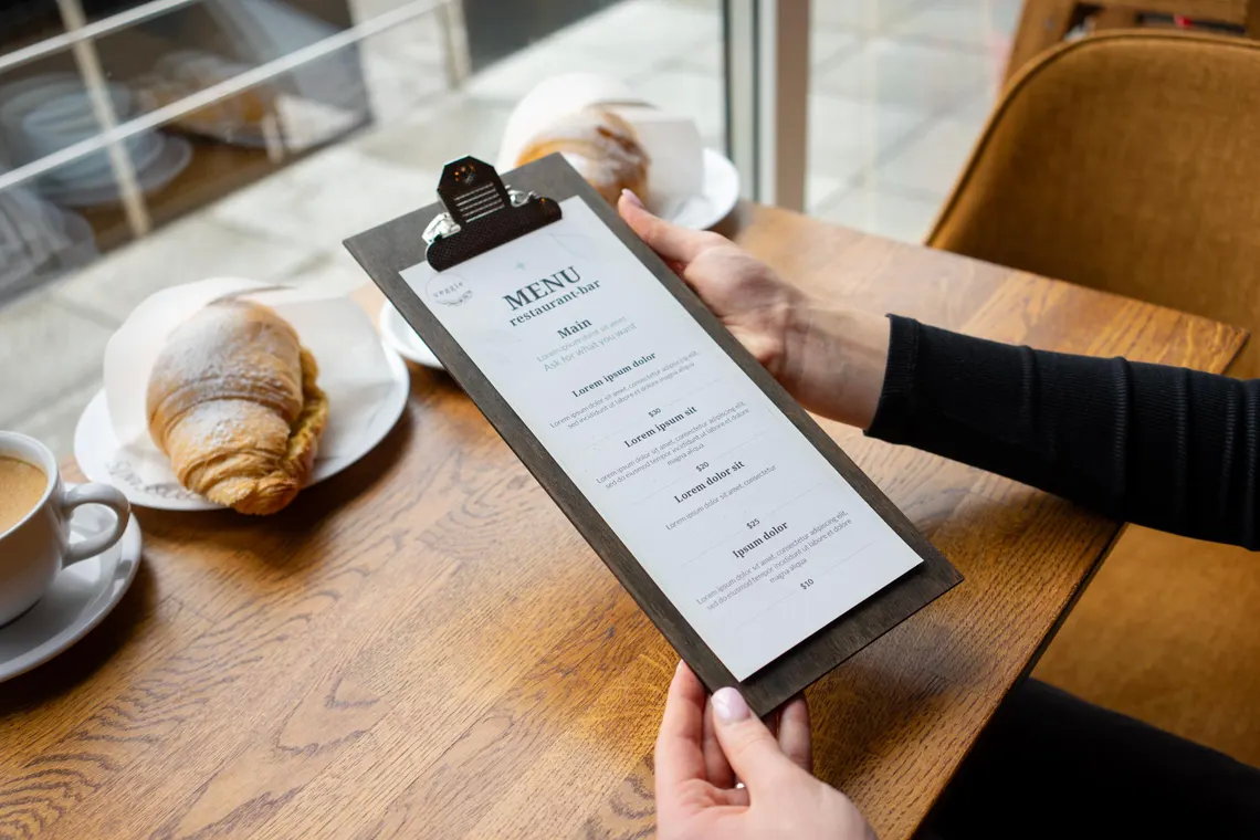 Wooden Table Tent, Table Stand Menu, Display Stand FREE ENGRAVING, m-110