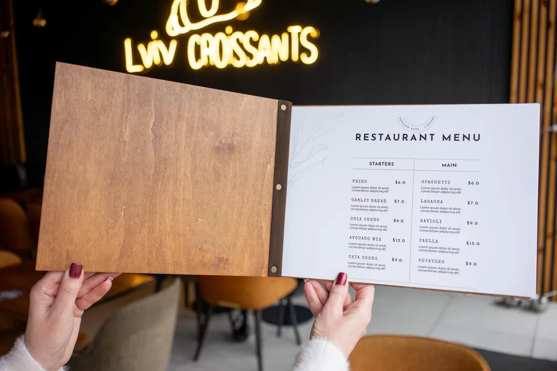 Restaurant Menu Cover, Wooden Menu, Menu, Menu Cover