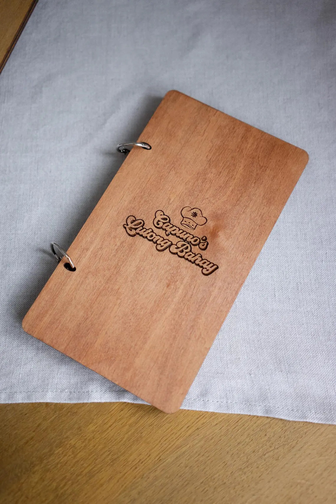 Check Holder on rings, Wooden Check Presenter, FREE ENGRAVING