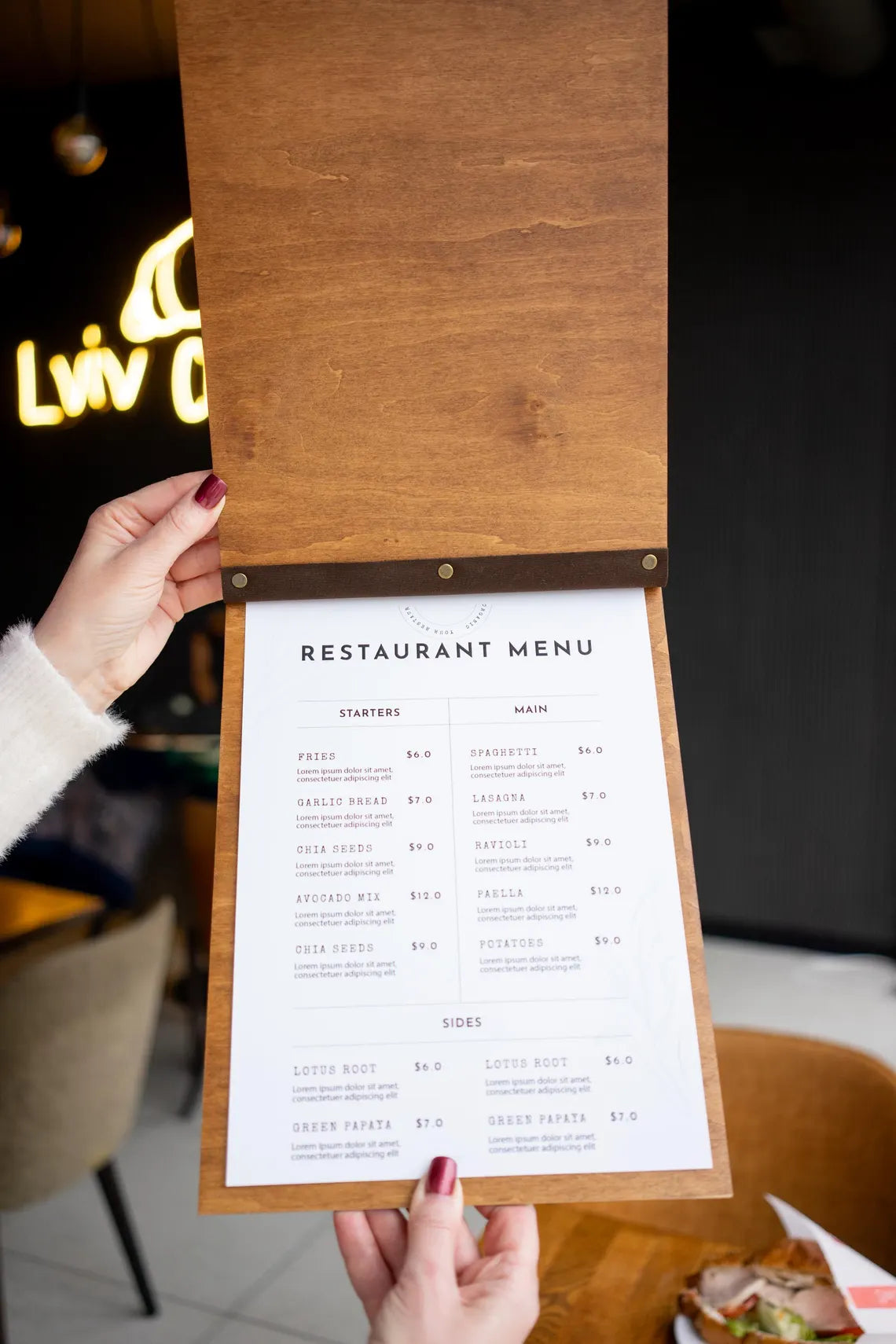 Restaurant Menu Cover, Wooden Menu, Menu, Menu Cover