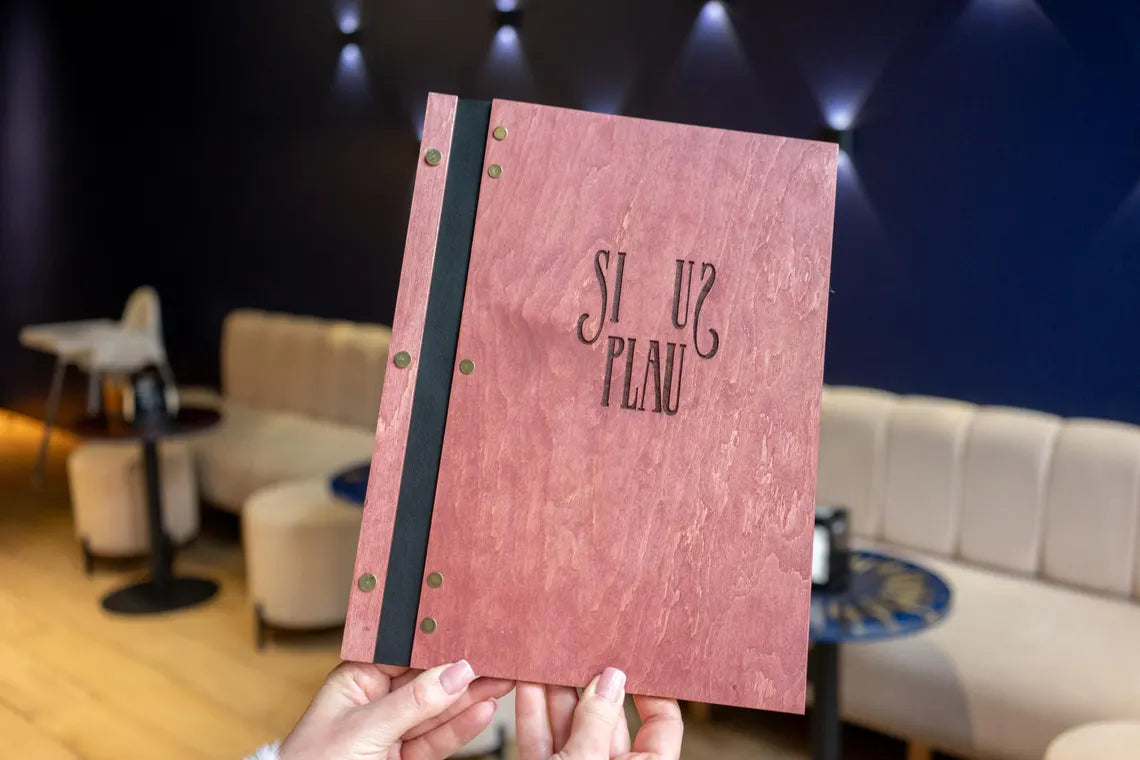 Wooden menu folder, Personalized restaurant menu, Wood restaurant menu, Custom size menu cover, Engraved menu cover