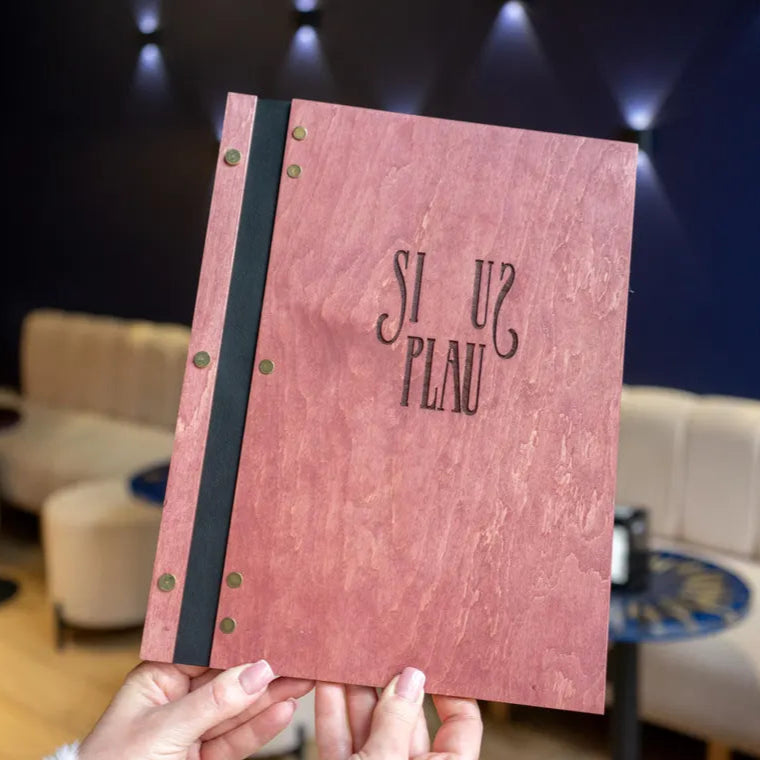 Personalized restaurant menu, Wooden menu folder, Wood restaurant menu, Custom size menu cover, Engraved menu cover