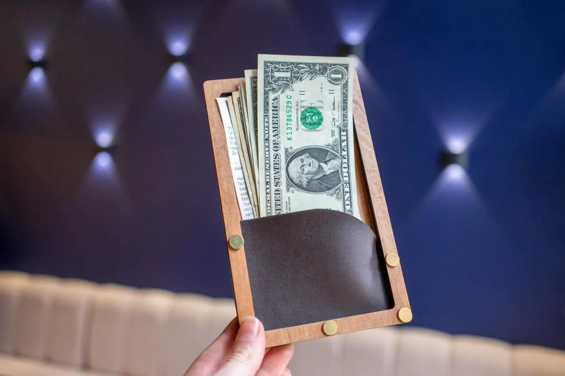 Rustic Wooden Check Presenter, Bill Holder for Restaurants and Cafés FREE ENGRAVING