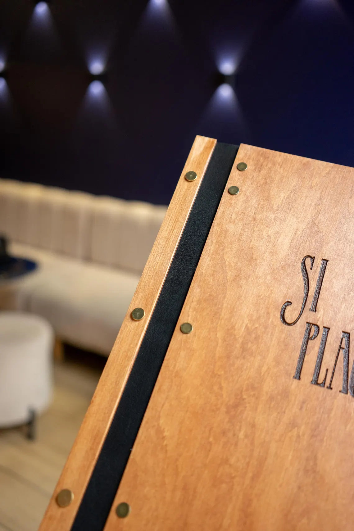 Wooden menu folder, Personalized restaurant menu, Wood restaurant menu, Custom size menu cover, Engraved menu cover