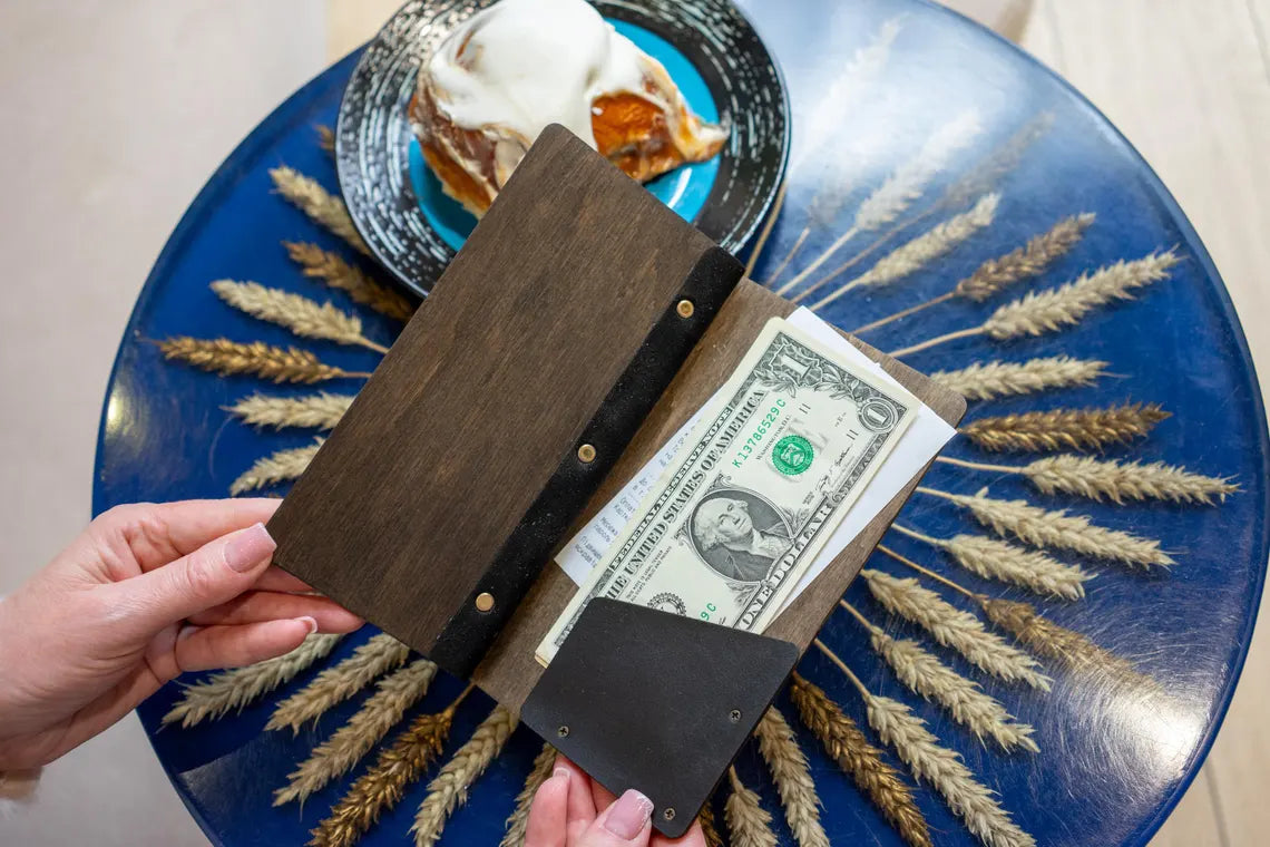 Check Holder, Wooden Check Presenter, FREE ENGRAVING