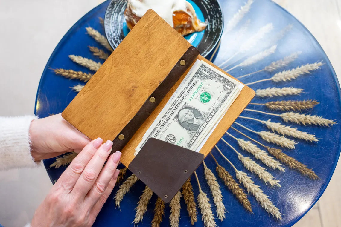 Check Holder, Wooden Check Presenter, FREE ENGRAVING