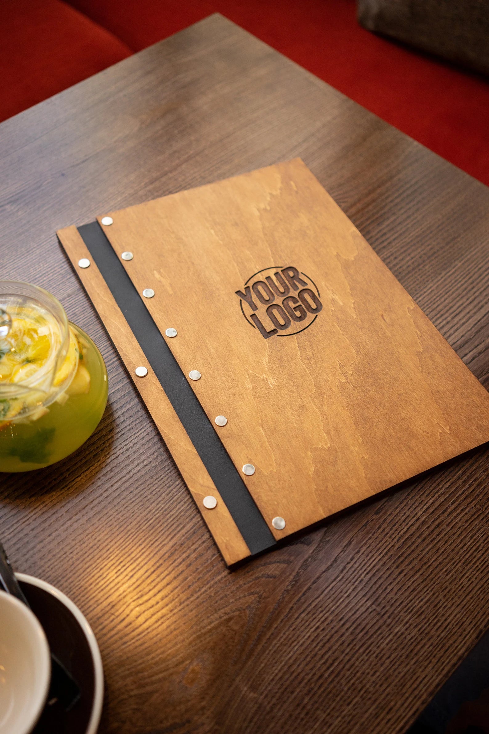 Customizable Wooden Restaurant Menu Holder