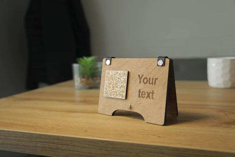 Wooden A-Frame QR Code Menu Stand