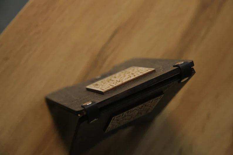 QR Code Menu Sign with Rustic Wood Finish