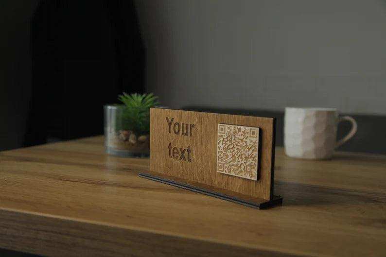 Wooden QR Code Menu Display