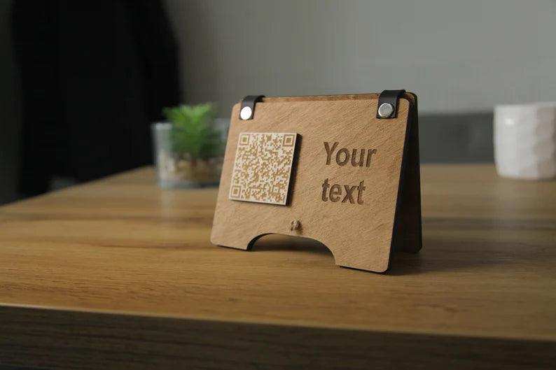 Wooden A-Frame QR Code Menu Stand