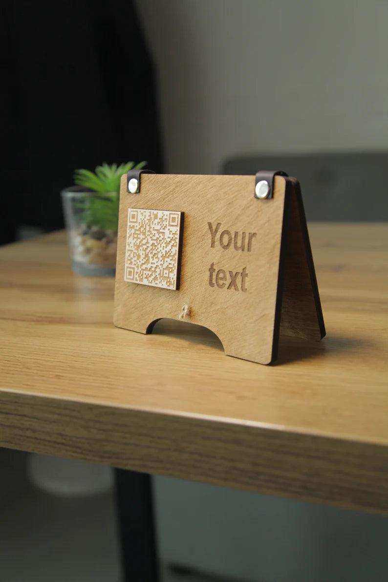 Wooden A-Frame QR Code Menu Stand