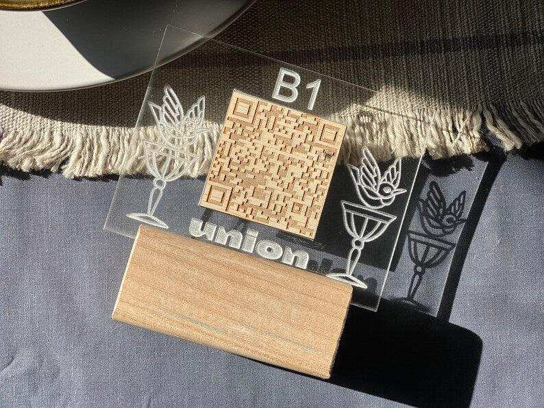 Wooden and Acrylic QR Code Menu Sign