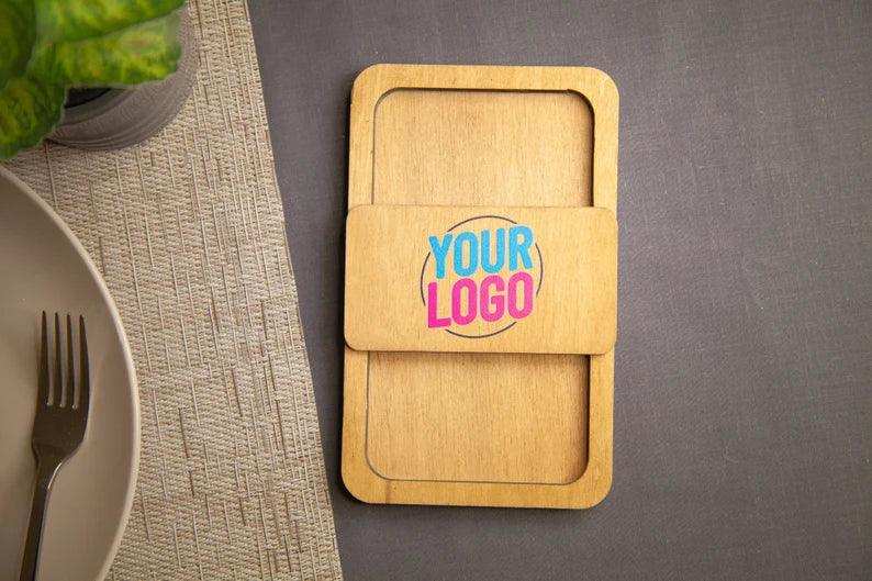 Wooden Check Presenter for Restaurants with Logo
