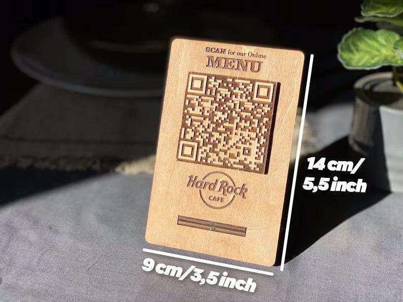 Stylish Wooden QR Code Menu Sign