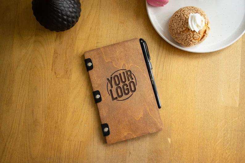 Free Engraving Wooden Check Presenter with Pen Slot