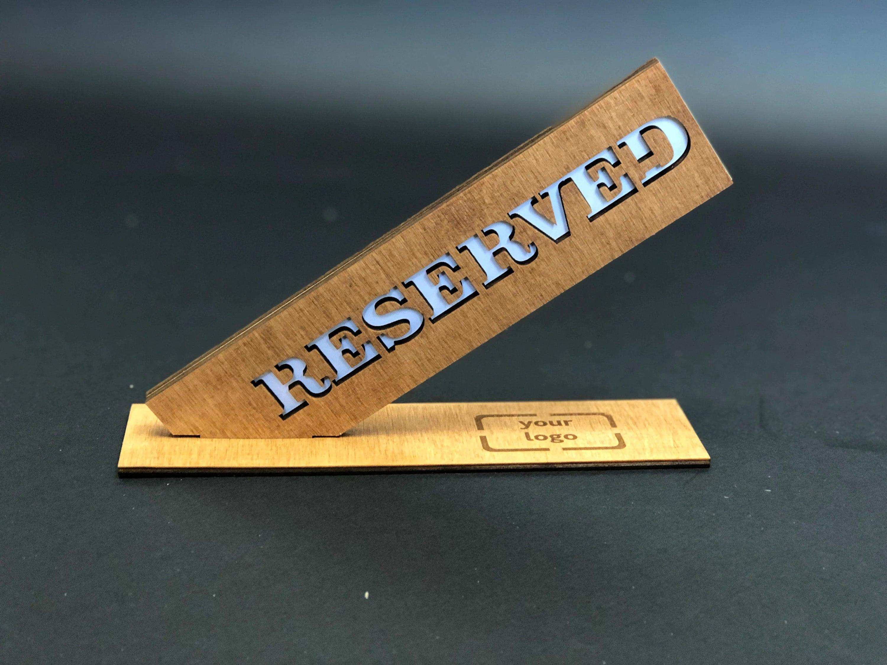 Wooden Reserved Sign with Base