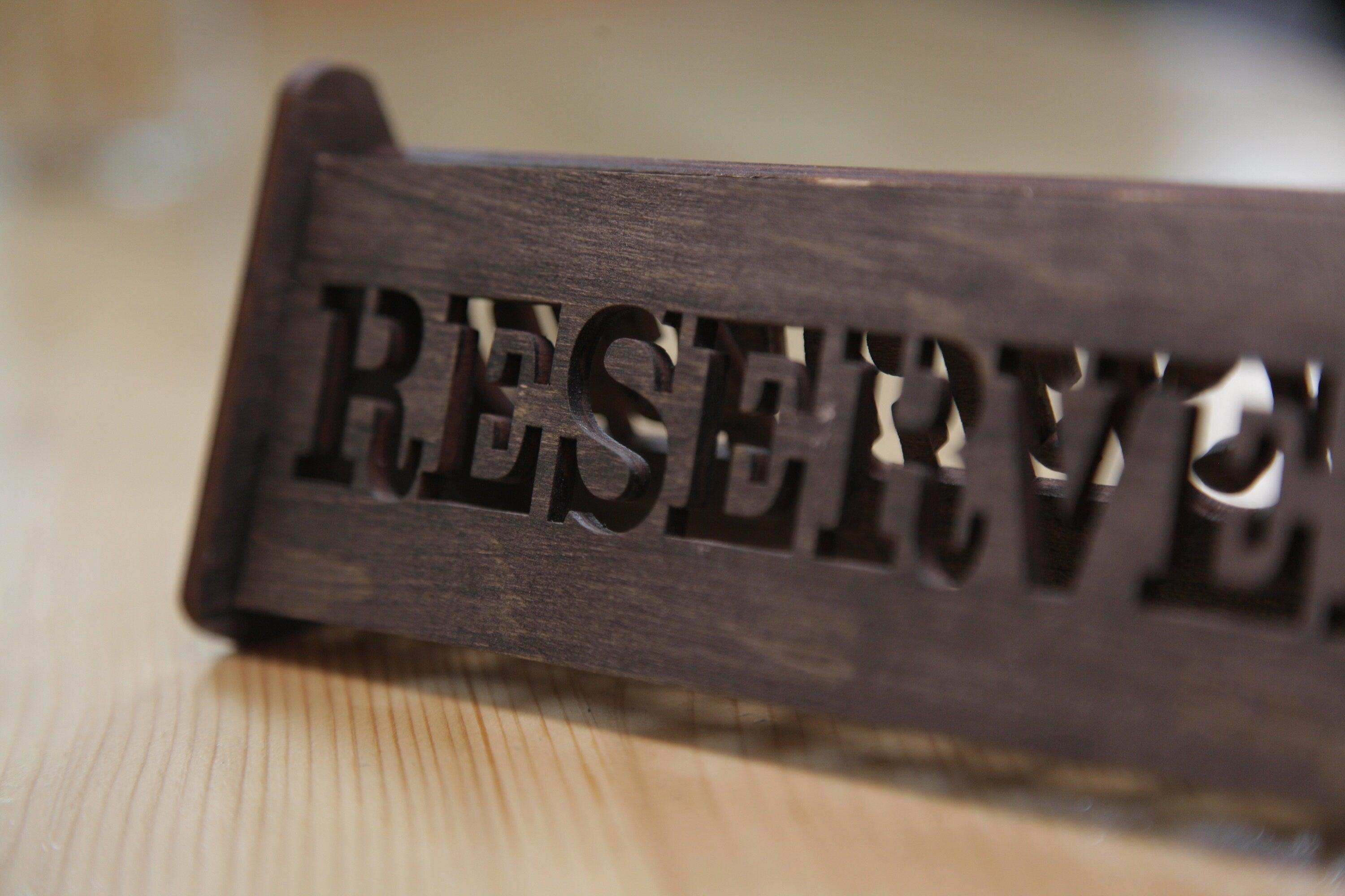 Wooden Rustic Reserved Table Sign
