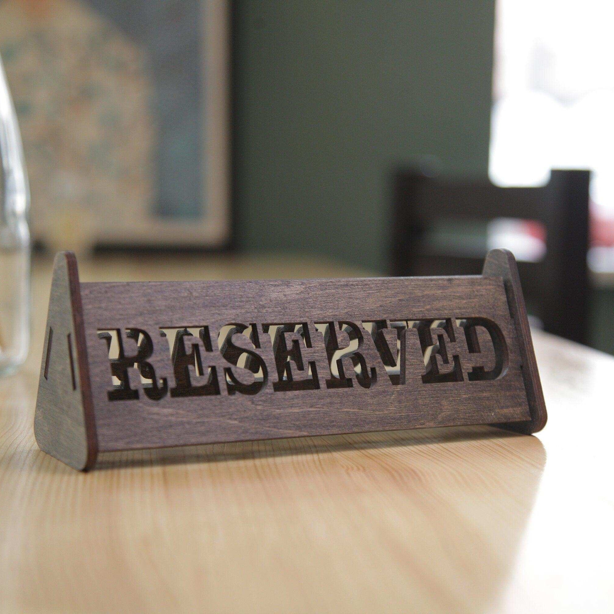 Wooden Rustic Reserved Table Sign
