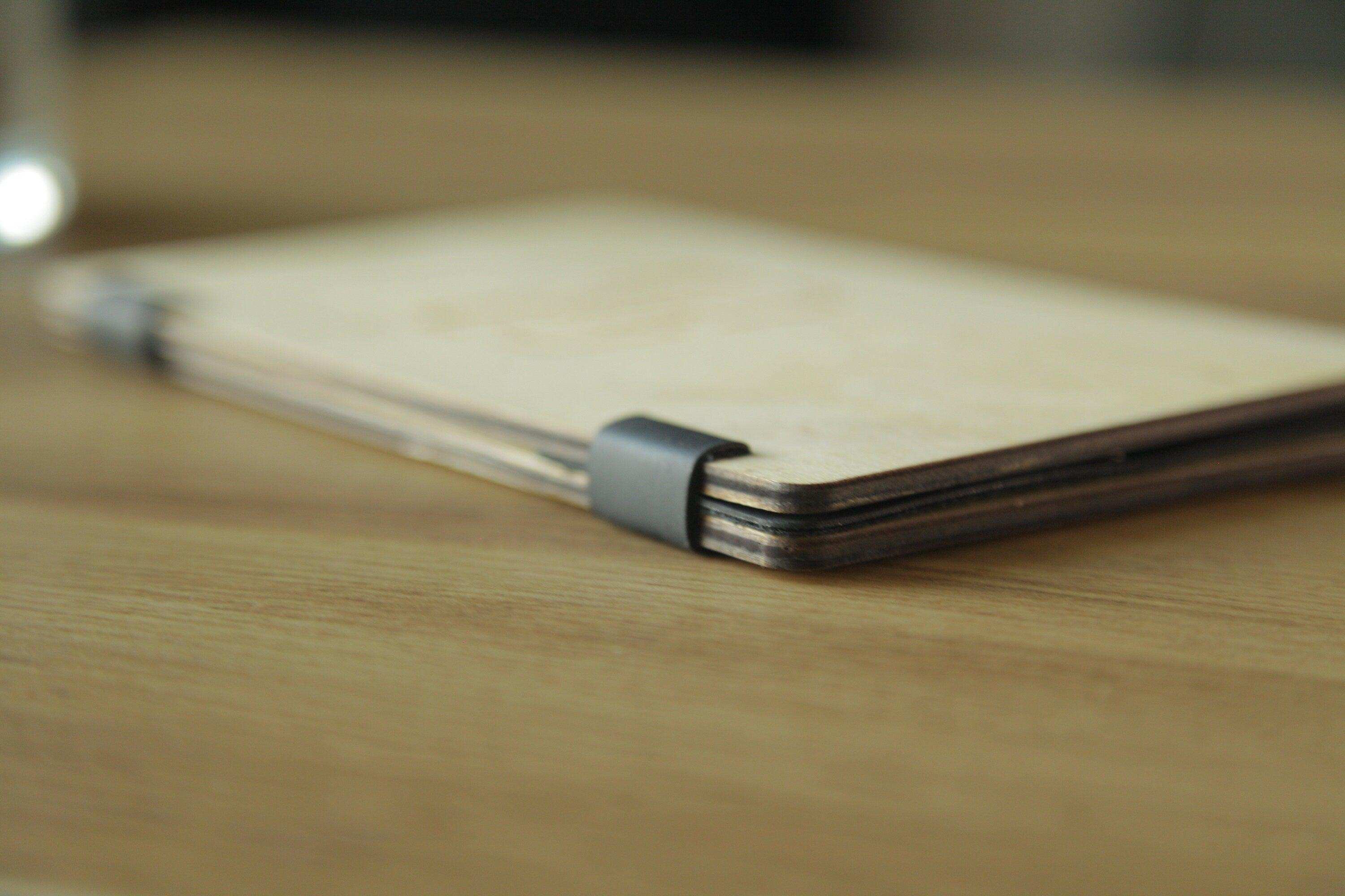 Wooden Check Holder with Pen Slot