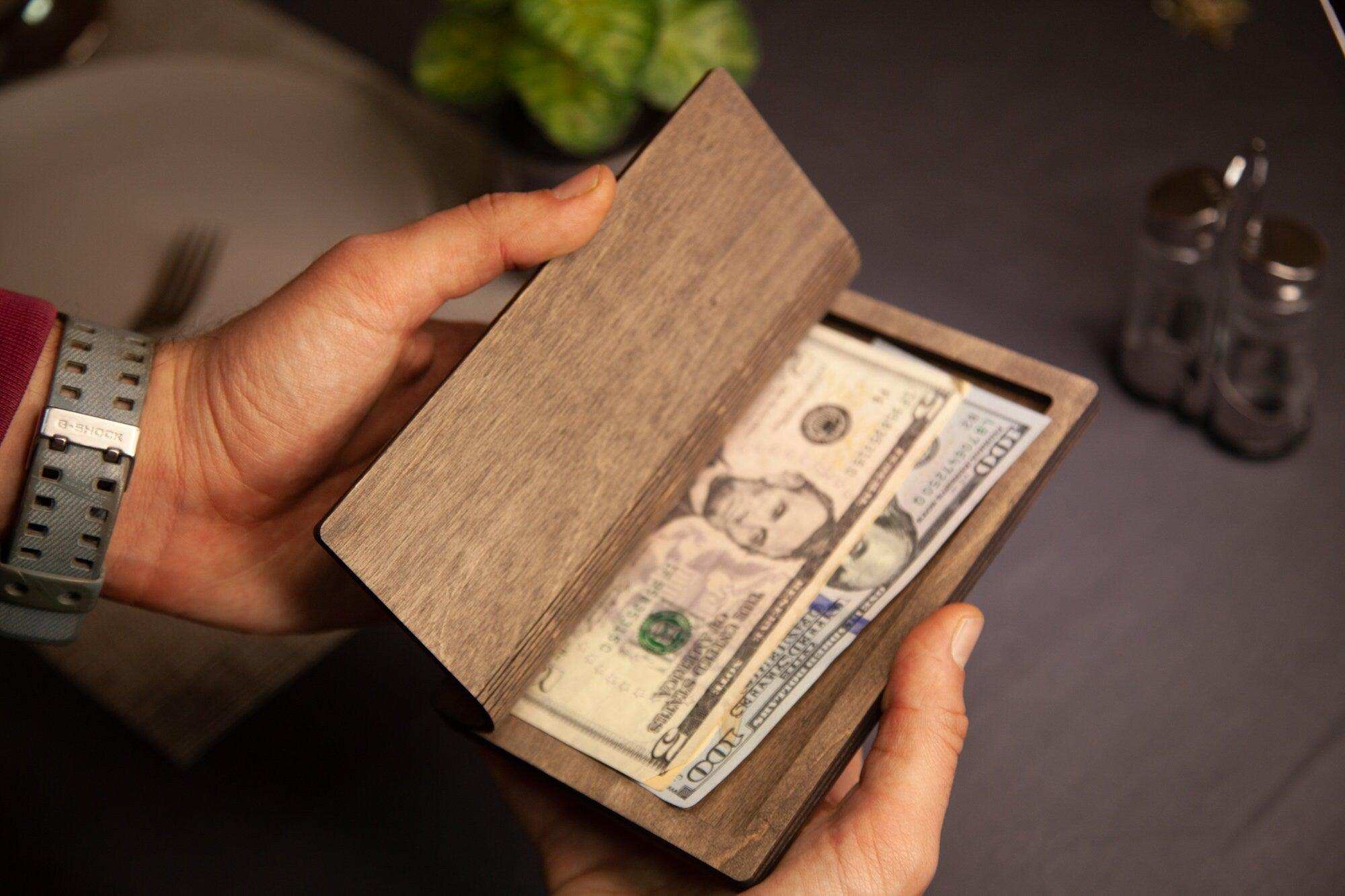Restaurants Classic Wooden Check Holder with Logo