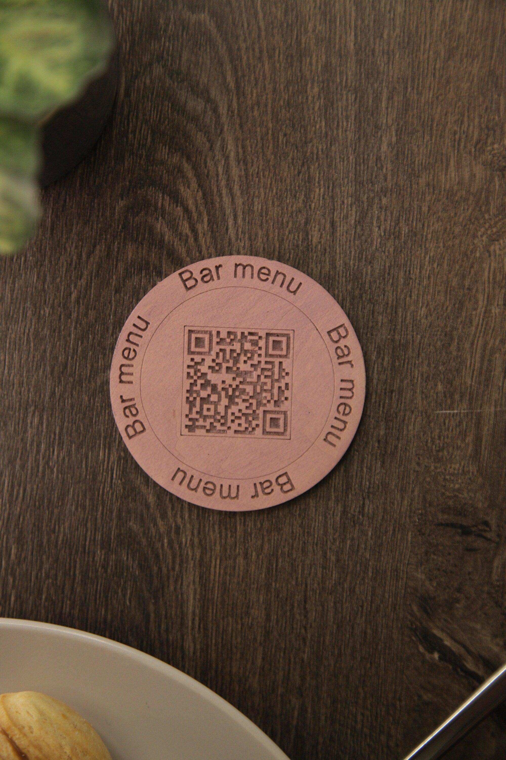 Modern Wooden QR Code Sign