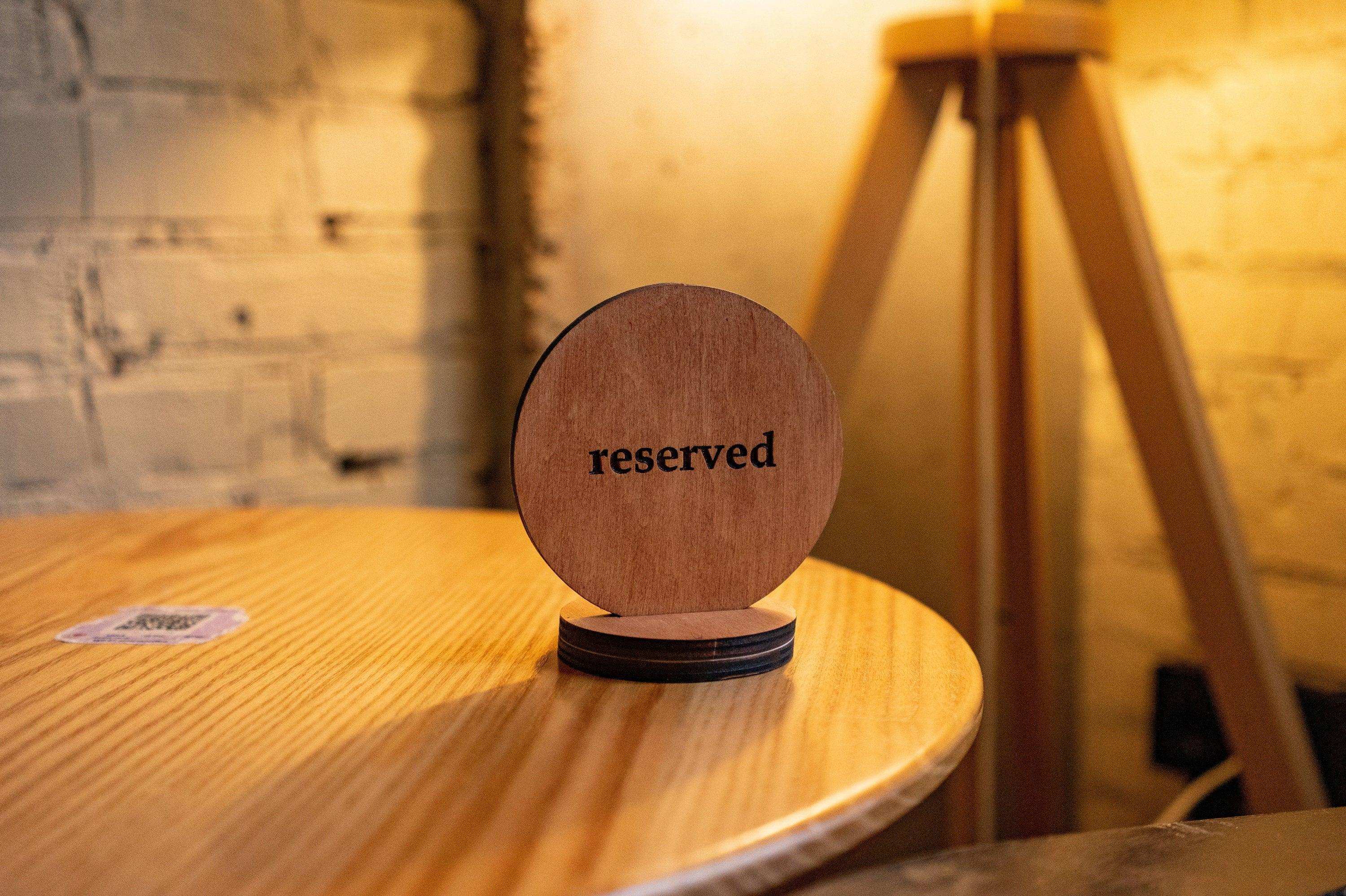 Personalized Wooden Reserved Table Sign