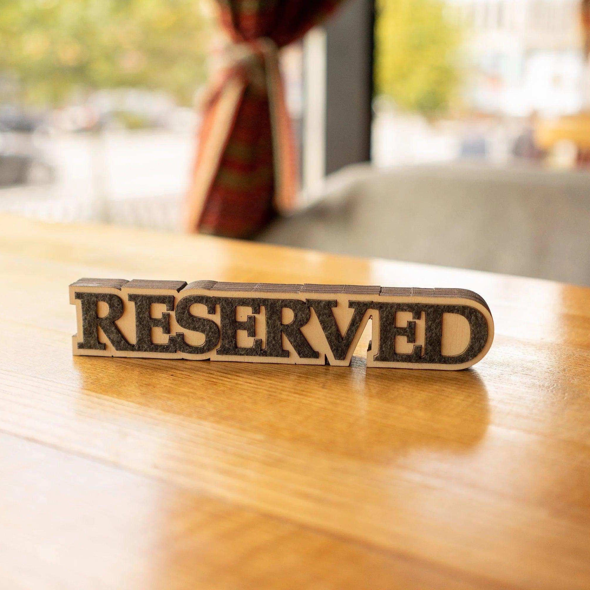 Custom Wooden Reserved Sign for Cafes and Hotels