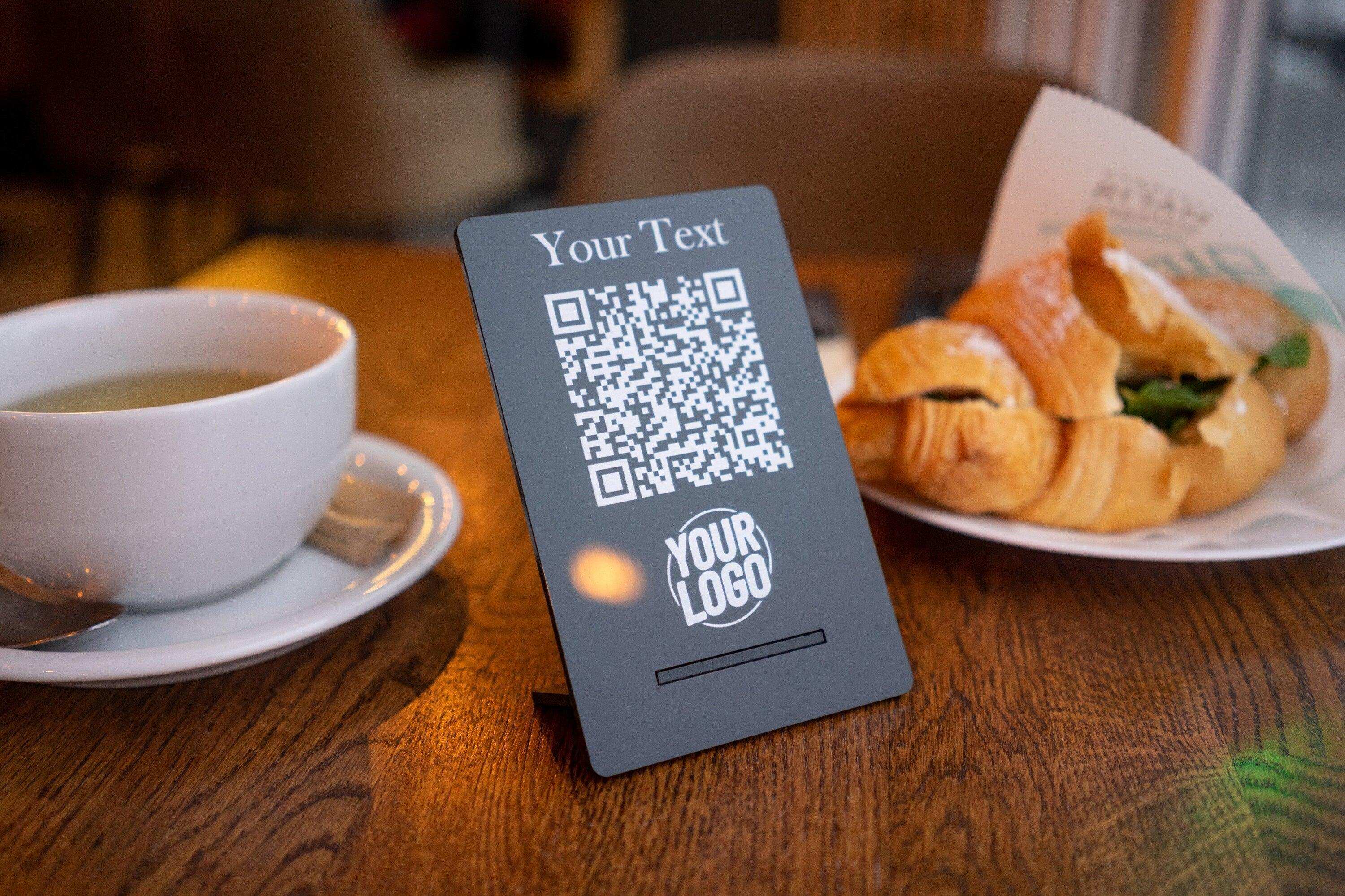 Black acrylic QR code sign (scan to pay sign)