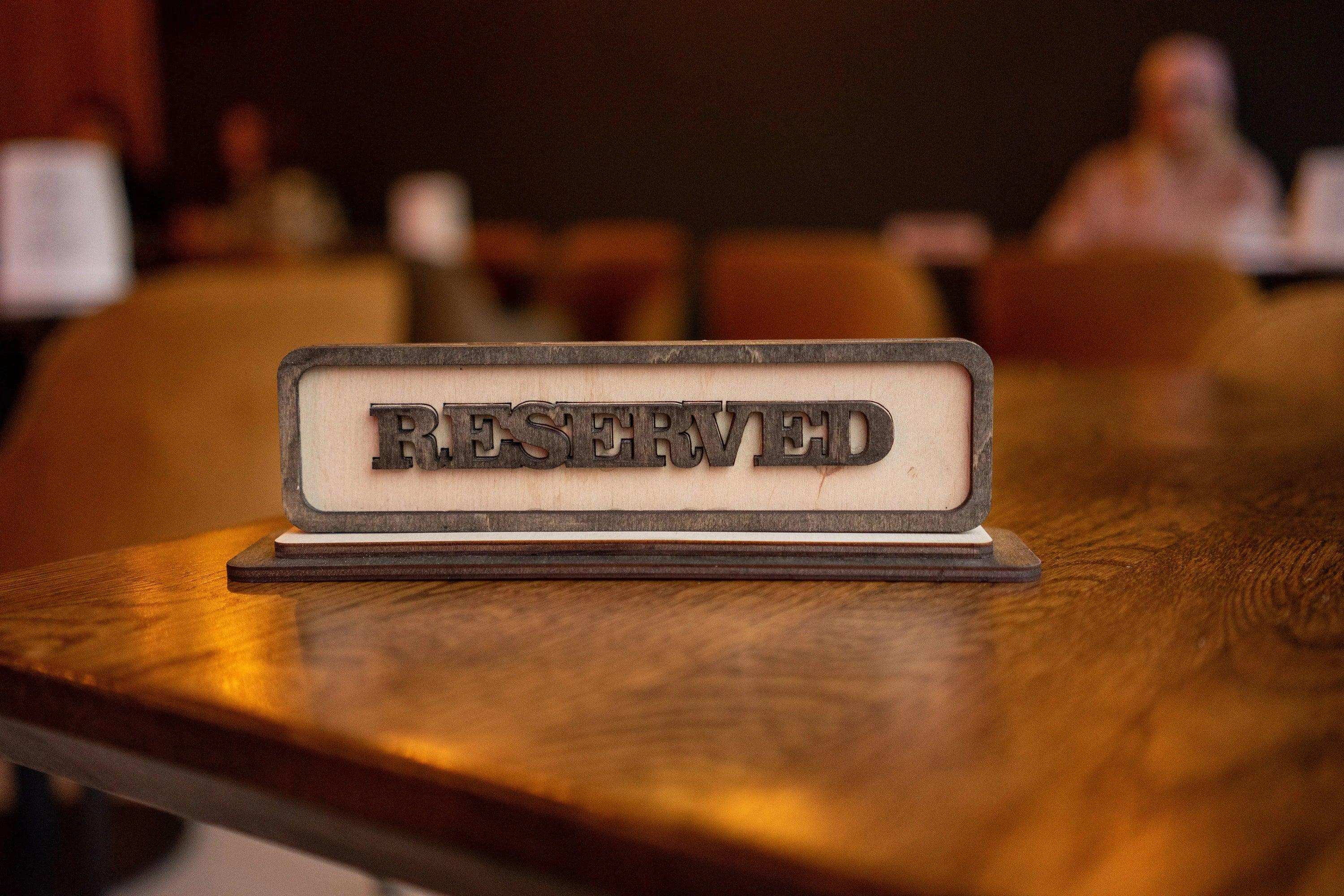 Custom Reserved Table Sign for Events