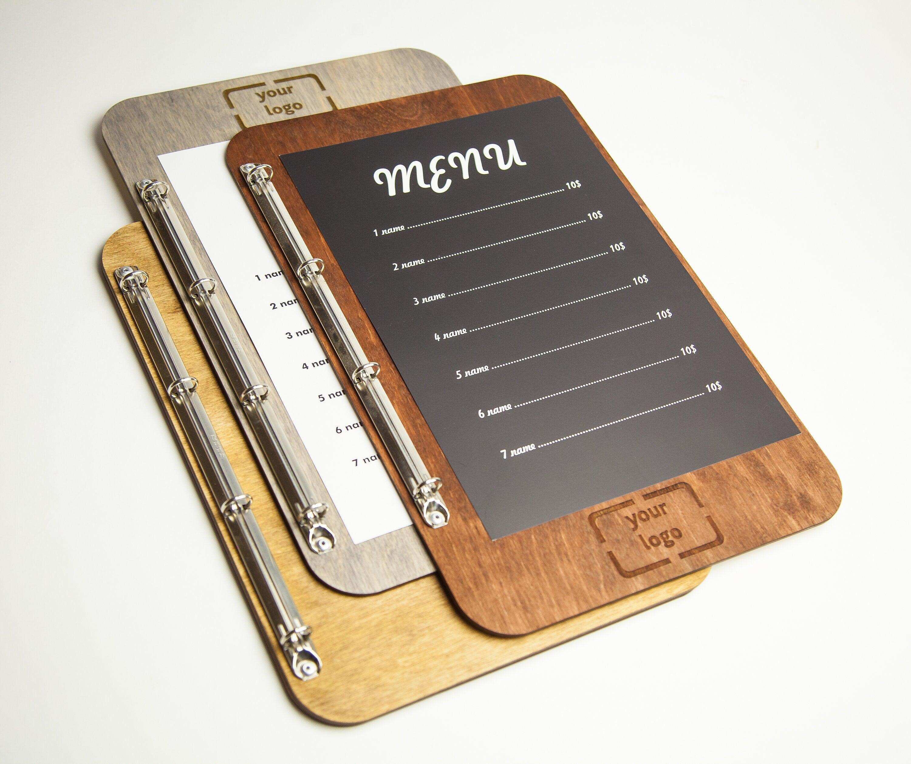 Vintage Menu Folder with Free Personalization and Brass Hinges