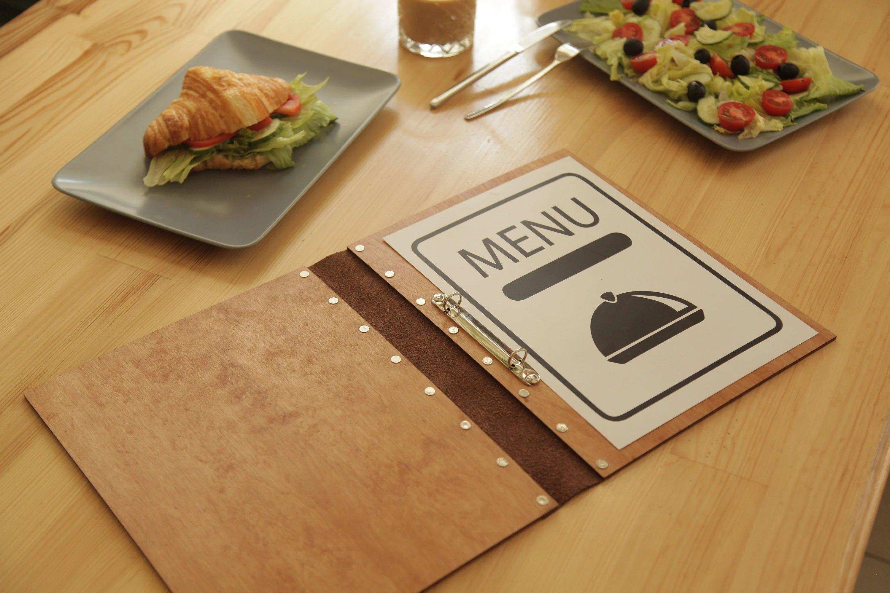 Custom Menu Cover with Changeable Sheets for Restaurants
