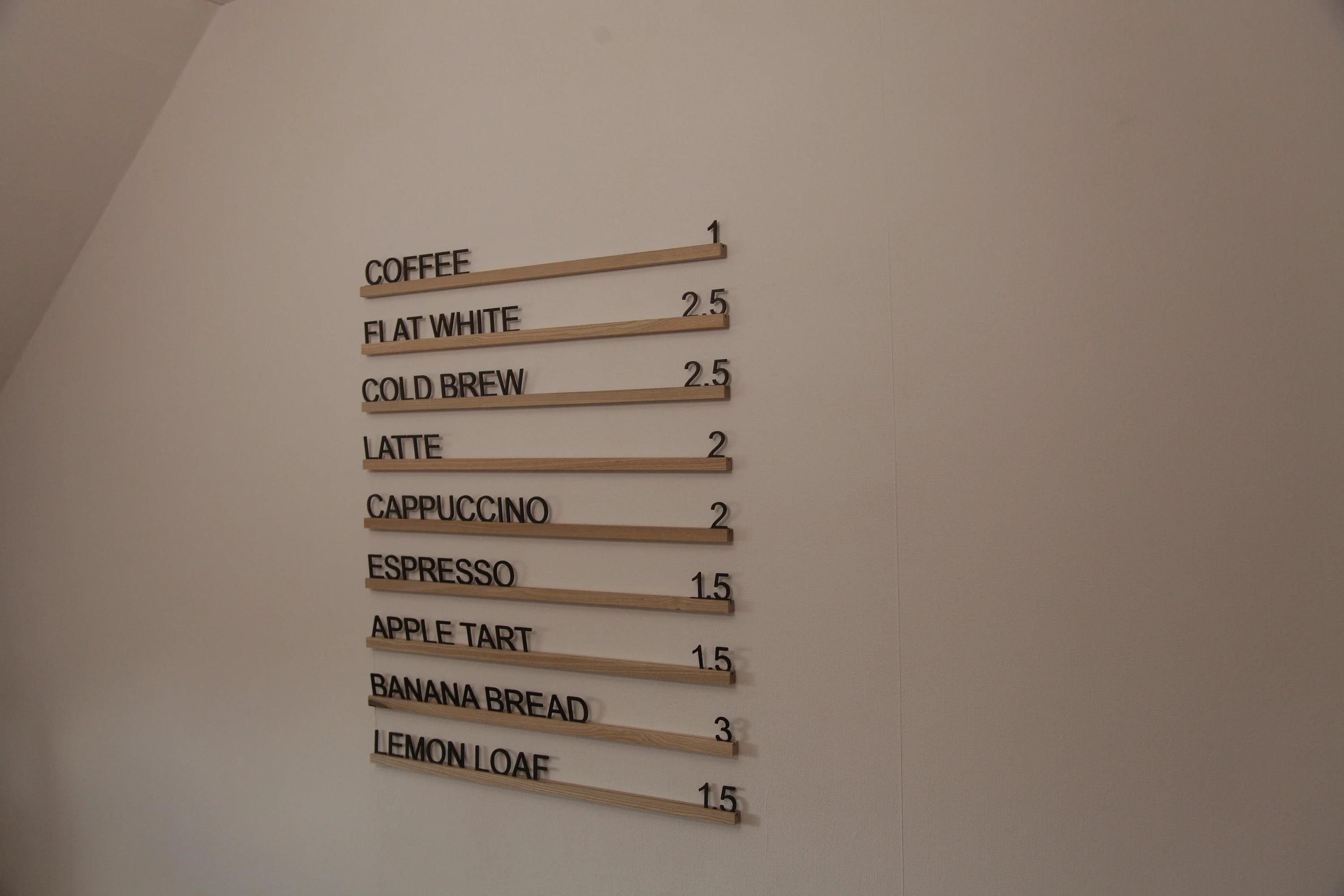 Wall mounted menu rails for cafes and barbershops (eco-friendly wood, free customization)